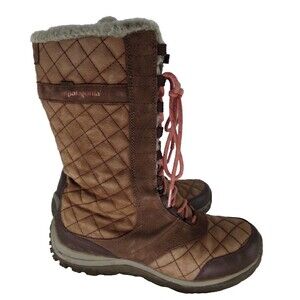 Patagonia Sable Brown Leather Faux Fur Lined Winter Snow Boots Chukka Women 9 40